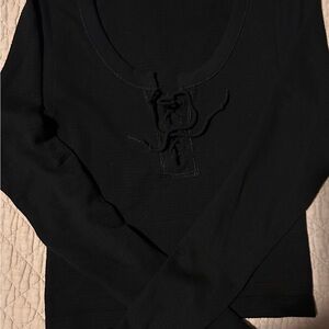 BDG Midnight Black Lace-Up Top